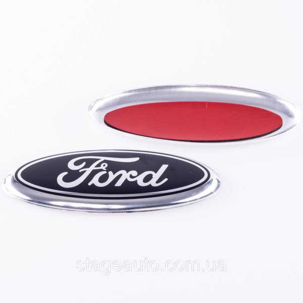 Emblem badge radiator grille, trunk Ford Ford 145 x 58 mm Black