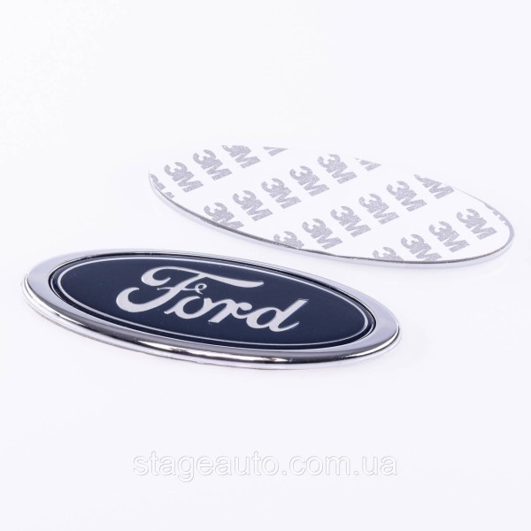 Emblem badge radiator grille, trunk Ford Ford 150 x 58 mm Blue