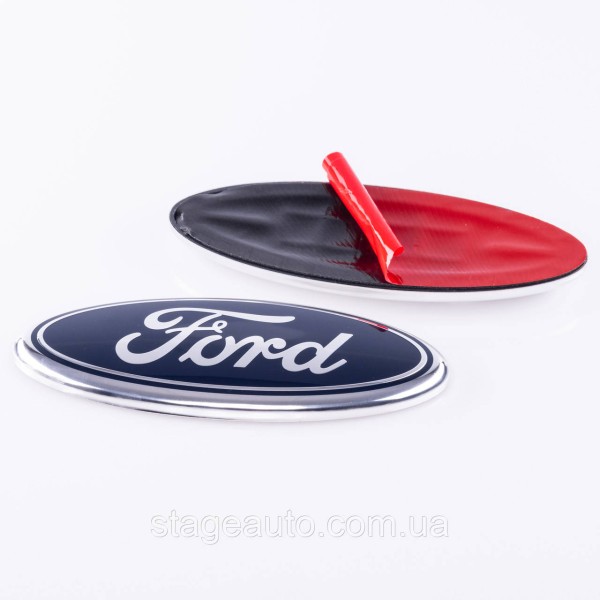 Emblem badge radiator grille, trunk Ford Ford 175 x 70 mm Blue