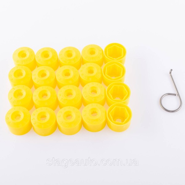 VAG Bolt Caps 17mm 1K0601173A Yellow