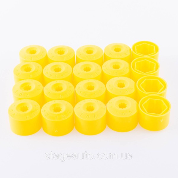 VAG Bolt Caps 17mm 1K0601173A Yellow