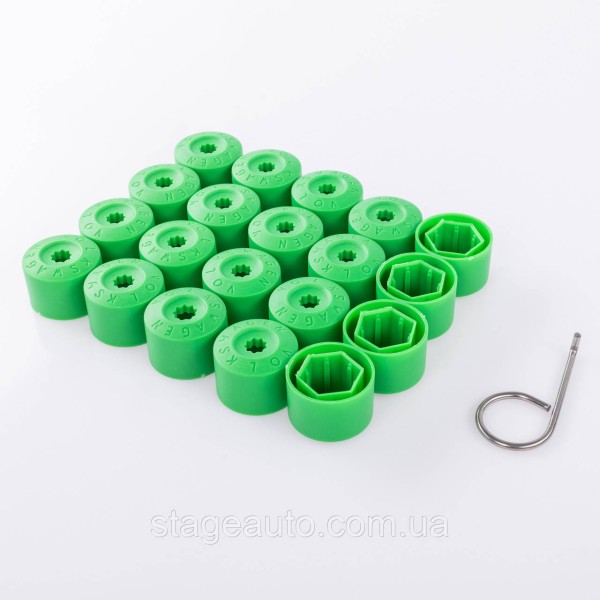 VAG Bolt Caps 17mm 1K0601173A Green