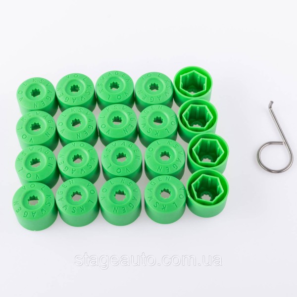 VAG Bolt Caps 17mm 1K0601173A Green