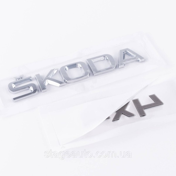 Badges emblems for trunk ŠKODA 4x4, ŠKODA 4x4 chrome (set)