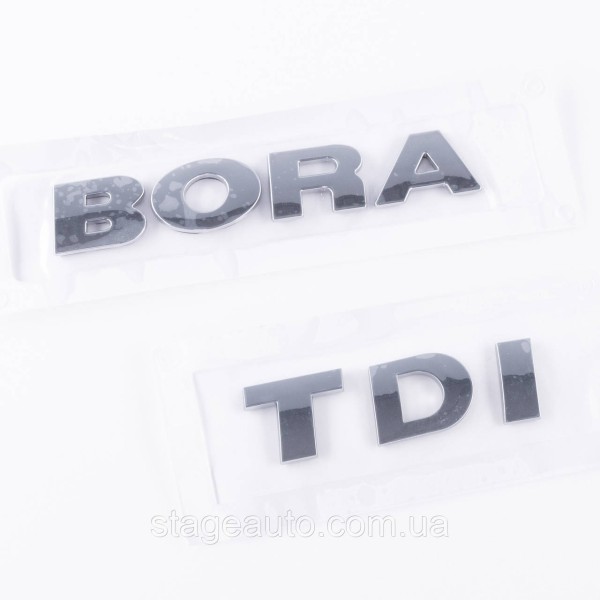 Шильдики емблеми на багажник BORA TDI, БОРА ТДІ хром (комплект)