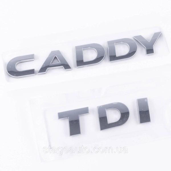 Шильдики емблеми на багажник CADDY TDI, КАДДІ ТДІ хром (комплект)