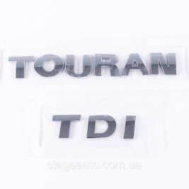 Шильдики емблеми на багажник TOURAN TDI, ТОУРАН ТДІ хром (комплект)