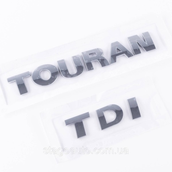 Шильдики емблеми на багажник TOURAN TDI, ТОУРАН ТДІ хром (комплект)