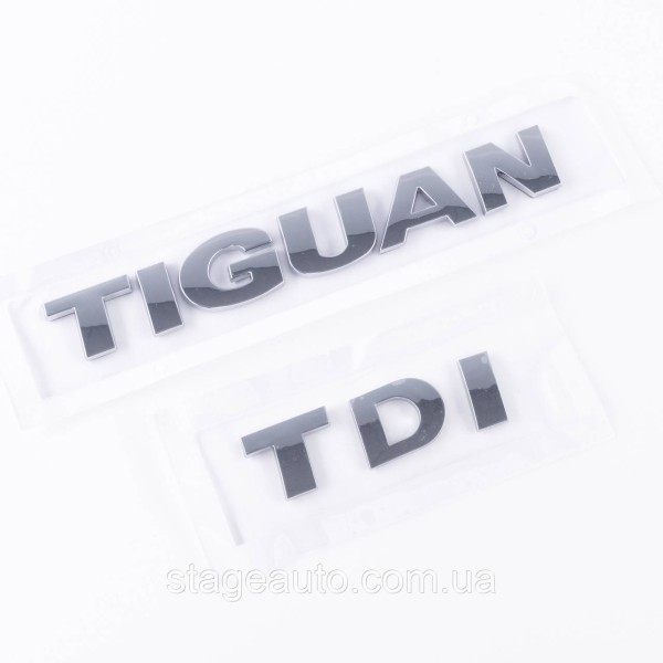 Emblem plates for trunk TIGUAN TDI, TIGUAN TDI chrome (set)