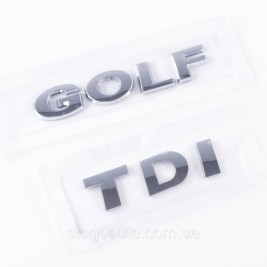 Шильдики емблеми на багажник GOLF TDI, ГОЛЬФ ТДІ хром (комплект)