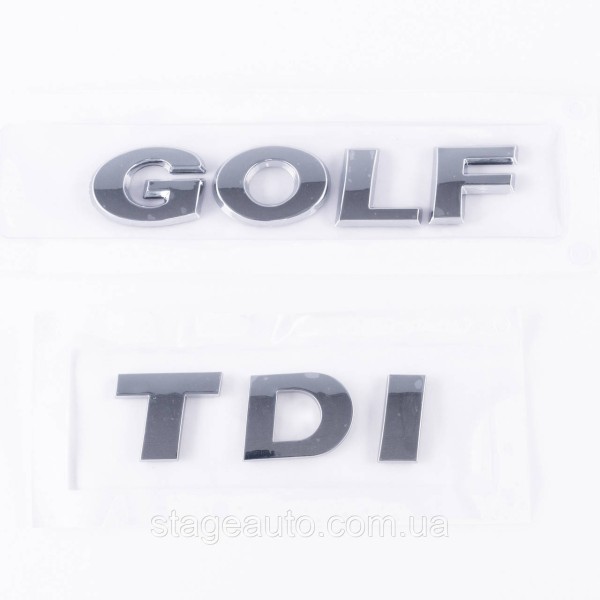 Emblem plates for trunk GOLF TDI, GOLF TDI chrome (set)