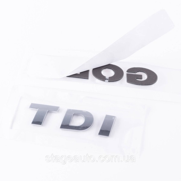 Emblem plates for trunk GOLF TDI, GOLF TDI chrome (set)
