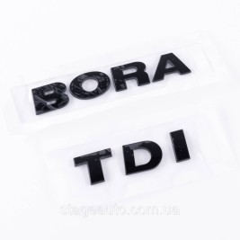 Trunk emblem plates BORA TDI, BORA TDI black (set)