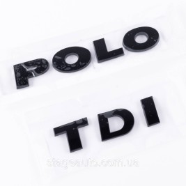 Шильдики емблеми на багажник POLO TDI, ПОЛО ТДІ чорний (комплект)