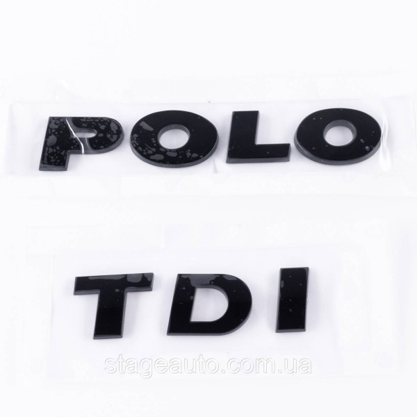 Emblem plates for the trunk POLO TDI, POLO TDI black (set)