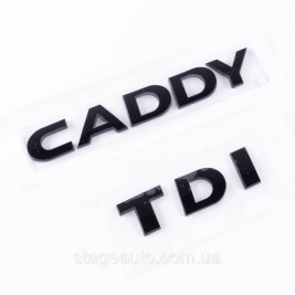 Шильдики емблеми на багажник CADDY TDI, КАДДІ ТДІ чорний (комплект)