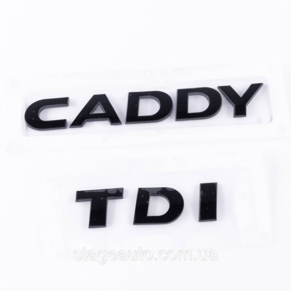 Шильдики емблеми на багажник CADDY TDI, КАДДІ ТДІ чорний (комплект)
