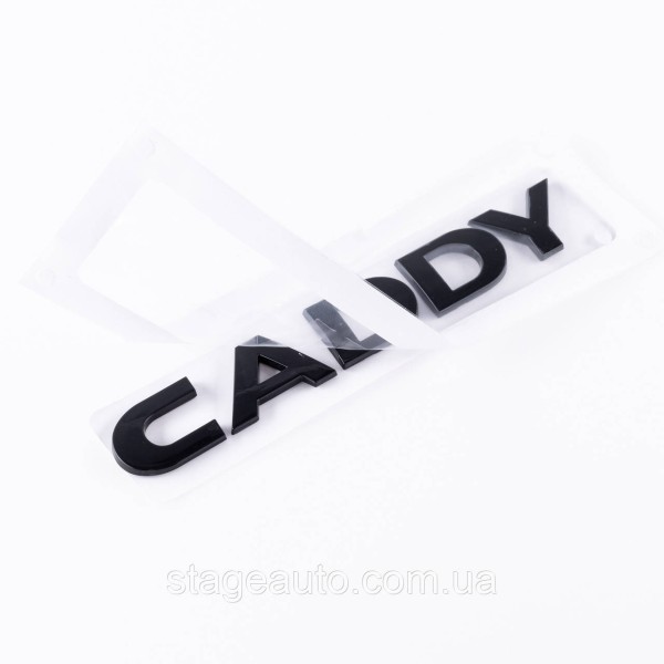 Emblem sticker on the trunk lid CADDY Volkswagen CADDY 15.5 x 2.3 cm Black