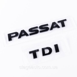 Шильдики емблеми на багажник PASSAT TDI, ПАСАТ ТДІ чорний (комплект)