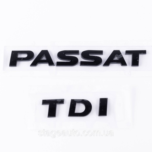 Emblem plates for the trunk PASSAT TDI, PASSAT TDI black (set)