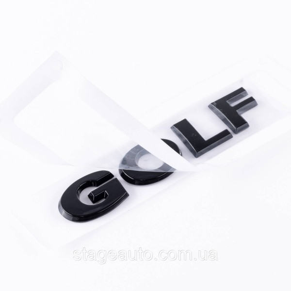 Emblem sticker for trunk lid GOLF Volkswagen GOLF 12.2 x 2.3 cm Black