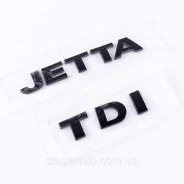 Шильдики емблеми на багажник JETTA TDI, ДЖЕТТА ТДІ чорний (комплект)