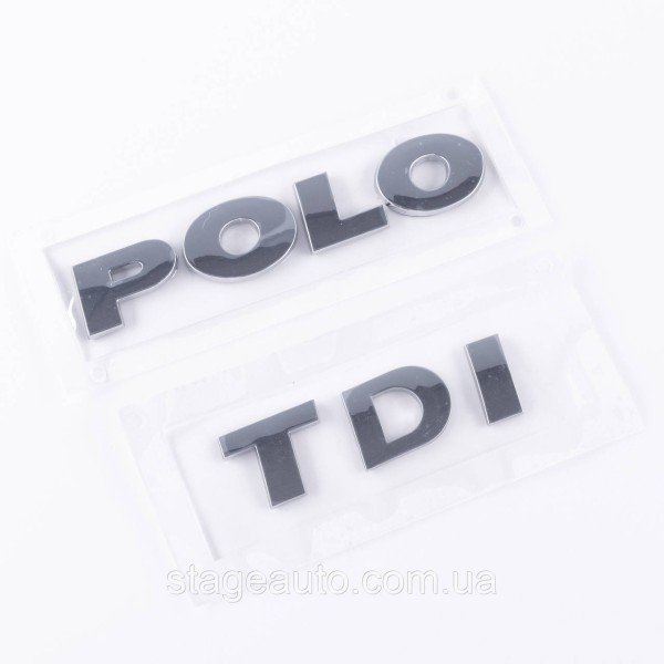 Emblem plates for the trunk POLO TDI, POLO TDI chrome (set)