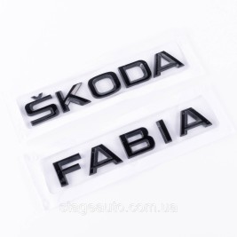 Emblem plates for the trunk of SKODA FABIA, Skoda Fabia black (set)