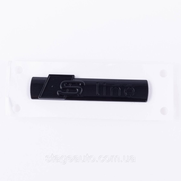 Emblem nameplate on wings, inscription badge on the wing Audi Audi S line S line Black gloss pair 2 pcs