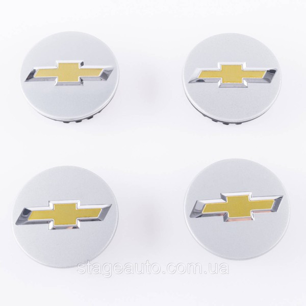 Ковпачки заглушки в литі диски Chevrolet Шевроле, 60 мм Сріблясті