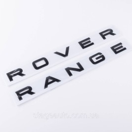 Емблема напис RANGE ROVER, Ренж Ровер Капот/багажник (наклейка) - Чорний