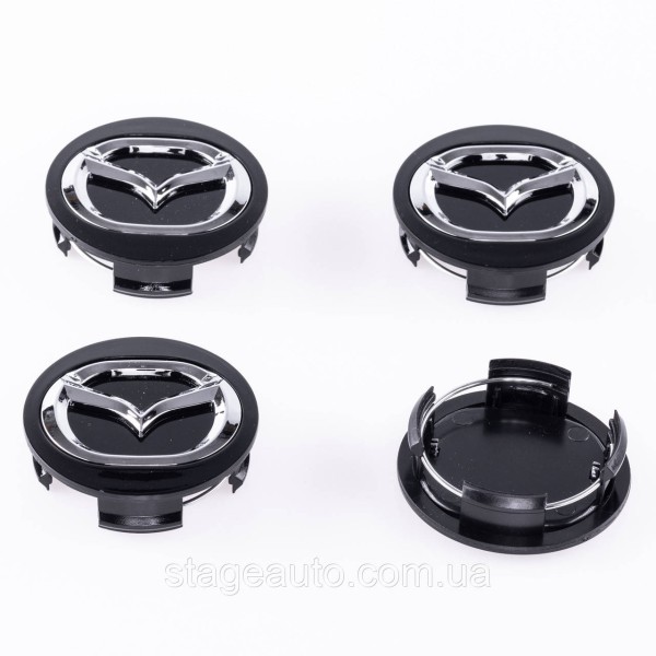 Caps plugs for alloy wheels MAZDA Mazda 56 mm Black, long legs BBM2 37 190