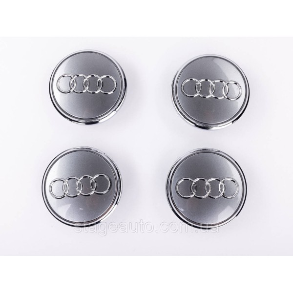 Caps plugs for alloy wheels Audi Audi 77 mm Gray, chrome rim 4L0601170 set