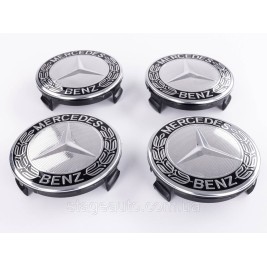 Plug caps in lithium wheels Mercedes Benz Mercedes 75 mm black, chrome A1714000025