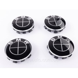 Caps plugs for alloy wheels BMW 56mm classic black black set