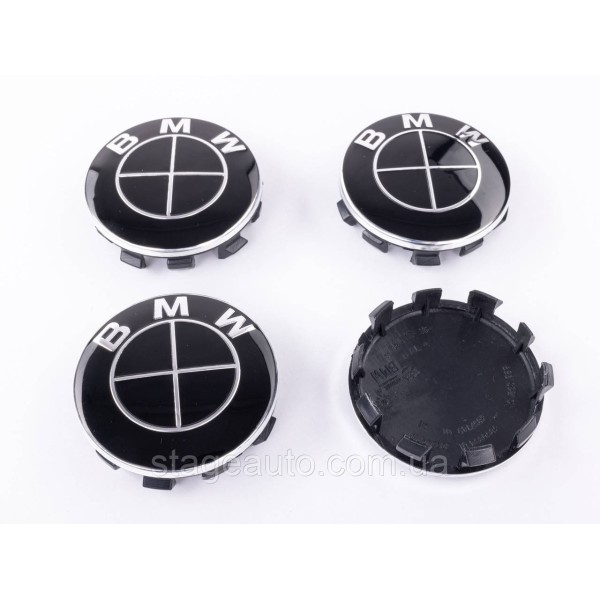 Caps plugs for alloy wheels BMW 56mm classic black black set