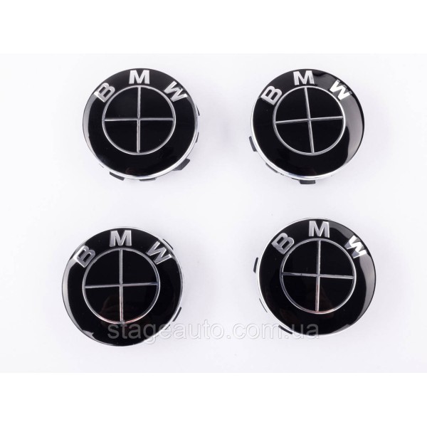 Caps plugs for alloy wheels BMW 56mm classic black black set
