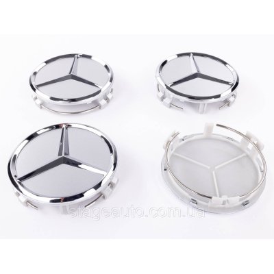 Caps plugs for Mercedes-Benz disks Mercedes Chrome silver 75 mm A2204000125