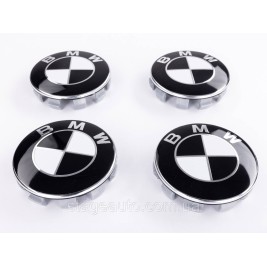 Колпачки (заглушки) в литые диски BMW (БМВ) 68 мм Черно белые (36136783536) комплект