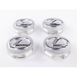 Колпачки заглушки в литые диски LEXUS Лексус, 62 мм Серебристые 42603-33080