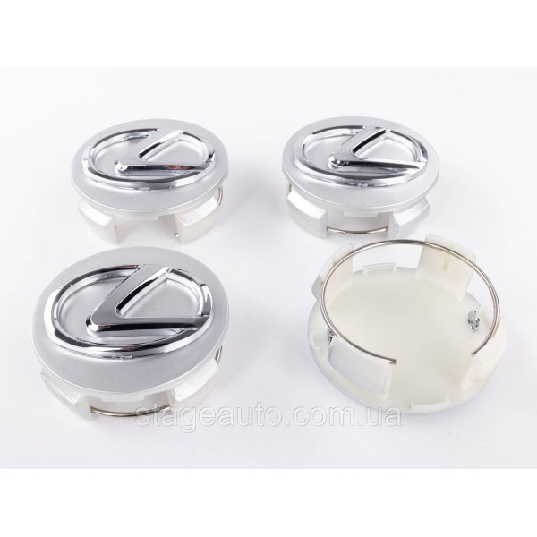 Колпачки заглушки в литые диски LEXUS Лексус, 62 мм Серебристые 42603-33080