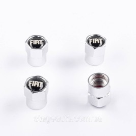 Защитные колпачки на ниппеля золотники Fiat Фиат 4 шт Хром