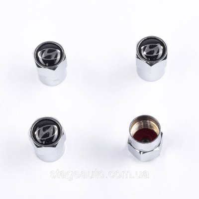 Захисні ковпачки на ніпеля золотники Hyundai Хюндай  4 шт Хром