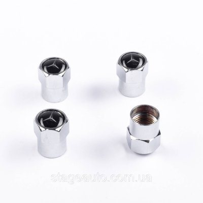 Захисні ковпачки на ніпеля золотники Mercedes-Benz Мерседес  4 шт Хром