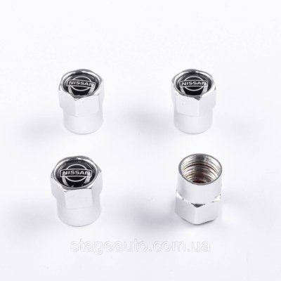 Захисні ковпачки на ніпеля золотники Nissan Ніссан  4 шт Хром