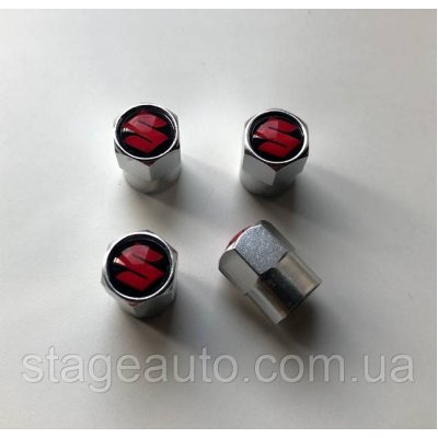 Захисні ковпачки на ніпеля золотники Suzuki Сузукі 4 шт Хром