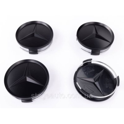 Caps plugs for alloy wheels Mercedes-Benz Mercedes 75 mm OLD Black Matt