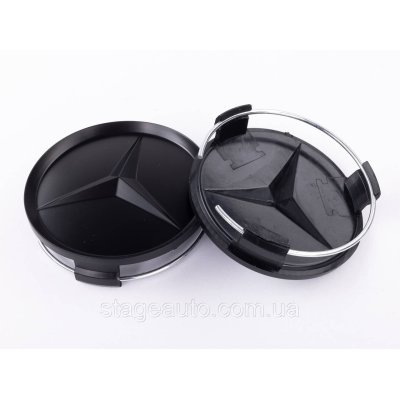 Caps plugs for alloy wheels Mercedes-Benz Mercedes 75 mm OLD Black Matt
