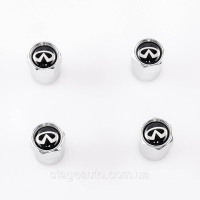 Захисні ковпачки на ніпеля золотники Infiniti Інфініті 4 шт Хром