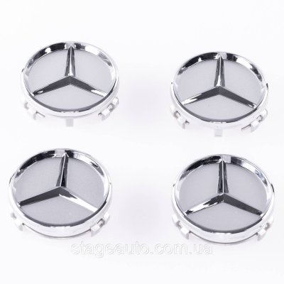 Caps plugs for Mercedes-Benz disks Mercedes 60 mm Chrome silver